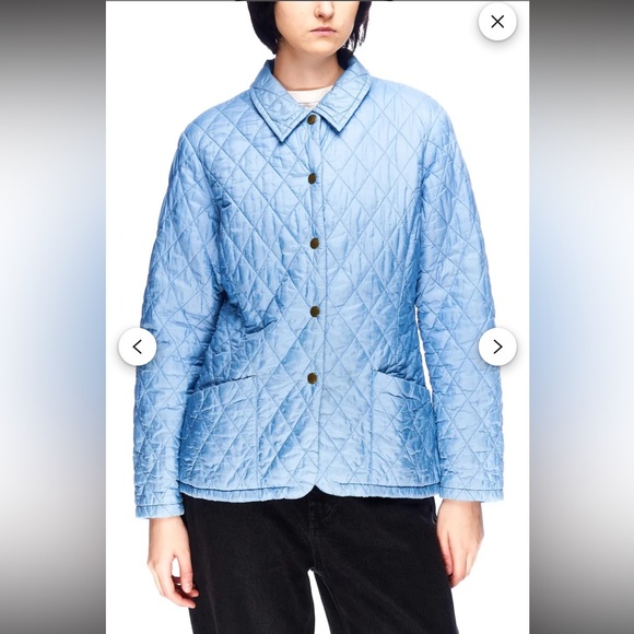 Barbour Women's Shaped Flyweight Quilt Short Jacket, size 8, blue - Picture 4 of 8